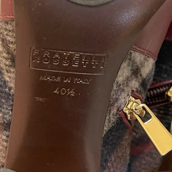 NWOT Fratelli Rosetti Burgundy Flannel Tassel Boots sz 40.5 - Picture 6 of 11